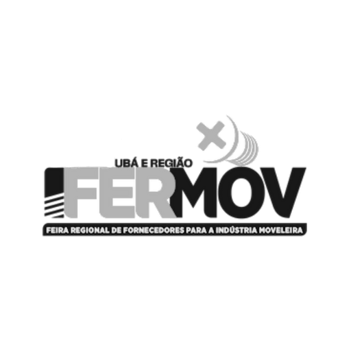 Logo da FERMOV, feira regional de fornecedores para a indústria moveleira, em versão monocromática.